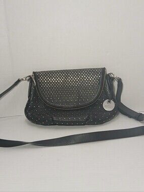 Marc by Marc Jacobs Mini Q Natasha New Q Degrade Stud Crossbody Purse Bag Black